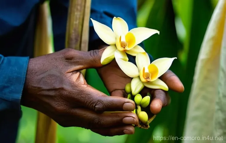 코모로 향신료 시장 방문 - **A Vibrant Comorian Spice Market Stall.** Focus on a richly detailed display of various spices. Pil...