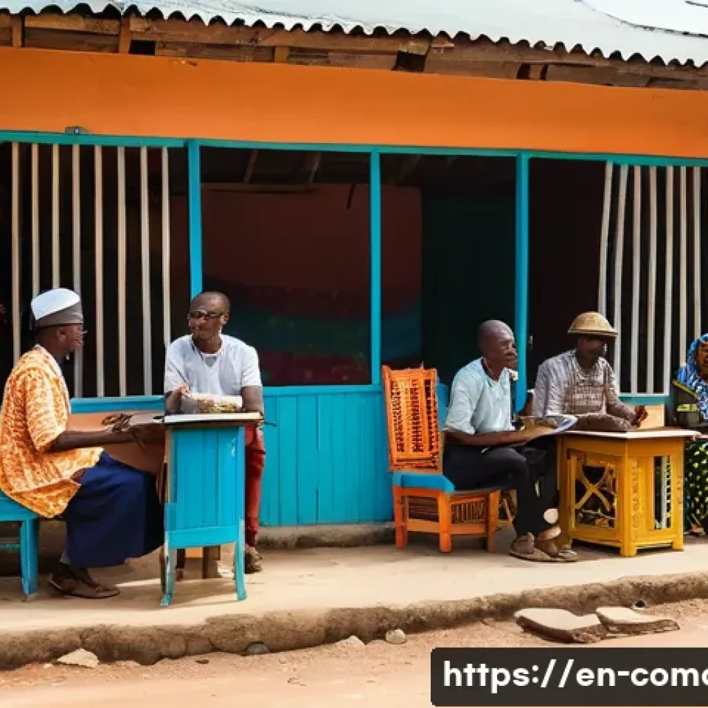 코모로 주요 언론 매체 - A vibrant community radio station set in a small Comorian village, featuring a modest broadcasting r...